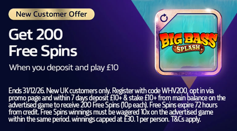 William Hill - Deposit 10 Get 200 Free Spins